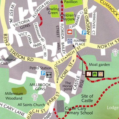 Castle Cary Town Centre Map